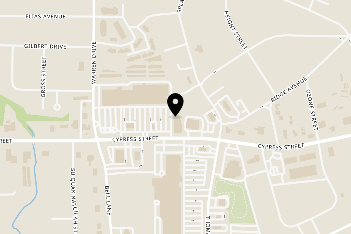 Map showing the location of Bayou Bubble Teahouse & Pho Restaurant on 3426 Cypress St Ste 6 in West Monroe